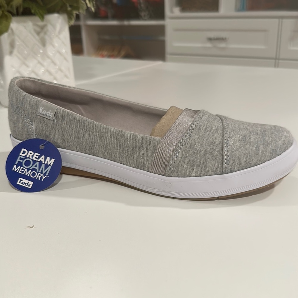 Keds Carmel Jersey Flats Light Gray